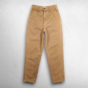 OZMA Kate High Rise Straight Cropped Jeans Women 24 Ochre Slightly Tapered